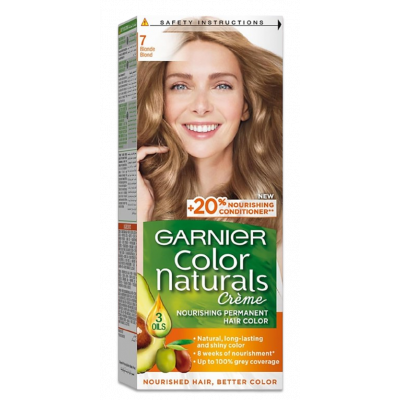 GARNIER COLOR NATURALS 7 BLONDE — NOURISHING CREAM PERMENANT HAIR COLOR 150 GM